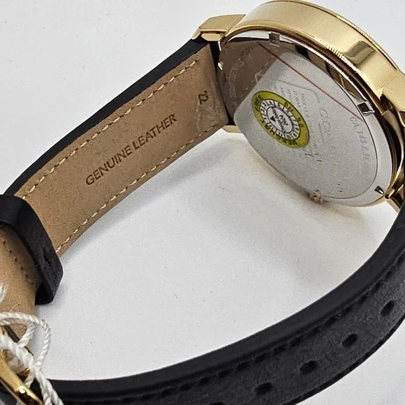 Coach Mens Harrison Watch Gold Tone Black Leather Strap 42mm 14602545 - Picture 7 of 9